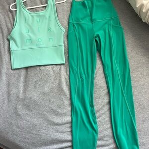 NWOT lululemon athletica Teal/Seafoam High-Rise Leggings size 0 and tank size 2